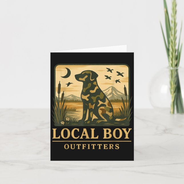 Tarjeta Camo Southern Local Boy Duck Hunting Black Lab Out (Anverso)