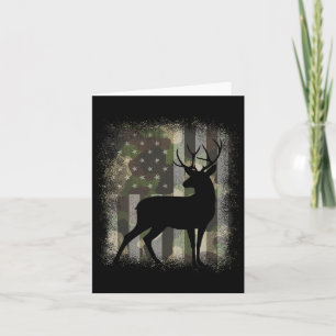 Tarjeta Camo Us Flag Deer Elk Buck Caza Camuflaje