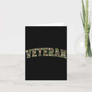 Tarjeta Camo Veterano Camuflaje Texto Universitario Día de