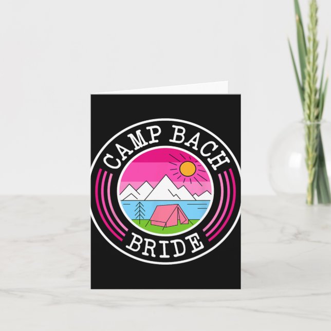 Tarjeta Camp Bach Bride Brida Bridesmaid Retro Camping Bac (Anverso)