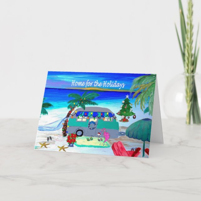 Tarjeta campamento de Navidad Holiday  (Anverso)