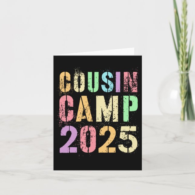 Tarjeta Campamento de Primos 2025 Camping de verano para f (Anverso)