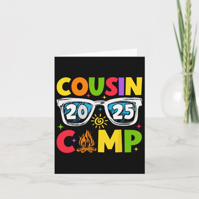 Tarjeta Campamento de Primos 2025 Camping de verano para v (Anverso)