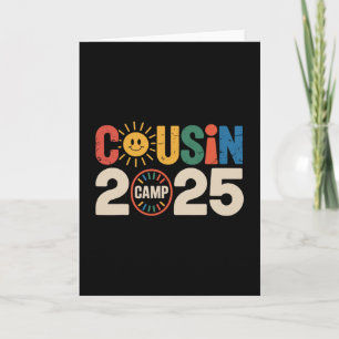 Tarjeta Campamento de primos 2025 Camping Fogata Vacacione