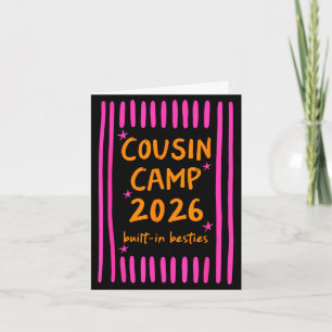 Tarjeta Campamento de primos 2026 amigas incorporadas foga