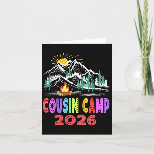 Tarjeta Campamento de primos 2026 Campamento familiar de v (Anverso)