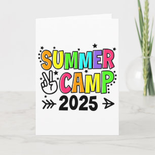 Tarjeta Campamento de Verano 2025 Camping Fogata Vacacione