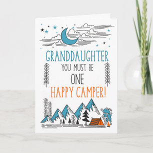 Tarjeta Campamento de verano de nieta Un campista feliz