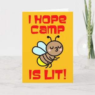 Tarjeta Campamento de Verano Es Genial Luciérnaga en Blanc