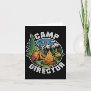 Tarjeta Campamento divertido de director de Campamento Ret