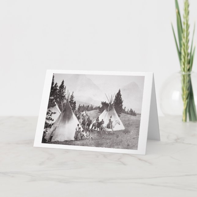 Tarjeta Campamento nativo americano de tepee, Montana, c.1 (Anverso)