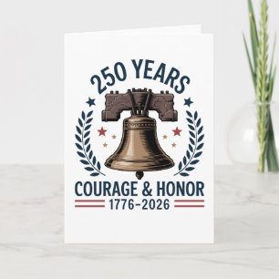 Tarjeta Campana de la Libertad Americana Coraje Honor 250