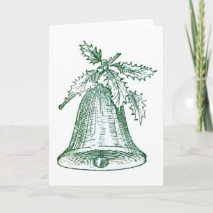 Tarjeta Campana de Navidad con Acebo