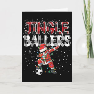 Tarjeta Campana Llers Santa Pie de Navidad Fútbol Cuadros