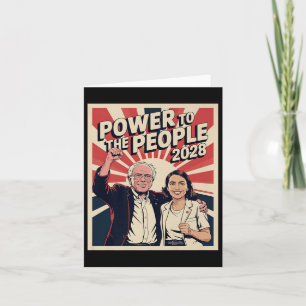 Tarjeta Campaña Presidencial Bernie Sanders Y Aoc 2028