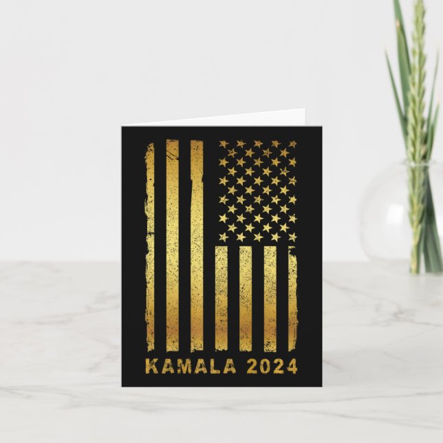 Tarjeta Campaña Presidencial de Kamala Harris 2024 Retro V (Anverso)