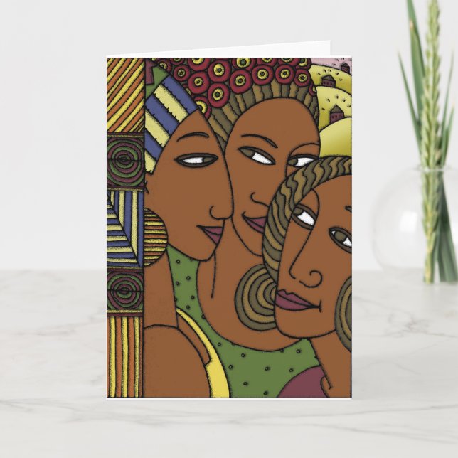 Tarjeta Campeas hermanas afroamericanas (Anverso)