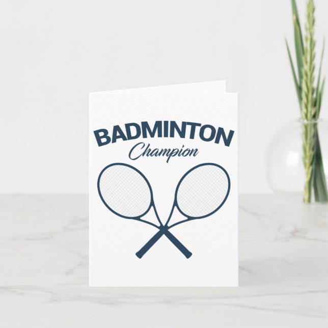 Tarjeta Campeón de Badminton I Racket I Shuttle I Badminto (Anverso)