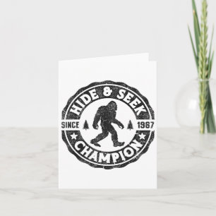 Tarjeta Campeón de Bigfoot Hide And Seek Divertido Ret Sas