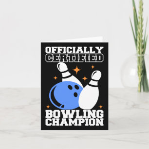 Tarjeta Campeón de Bowling con equipo Bowler