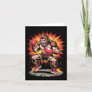 Tarjeta Campeón de Boxeo de Gorila Retro Luchador de Simio