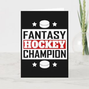 Tarjeta Campeón de Hockey Fantasía Estilo Retro 