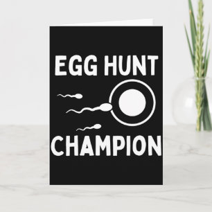Tarjeta Campeón de la caza de huevos divertido papá Pascua