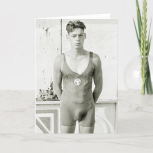 Tarjeta Campeón de natación de los años 20