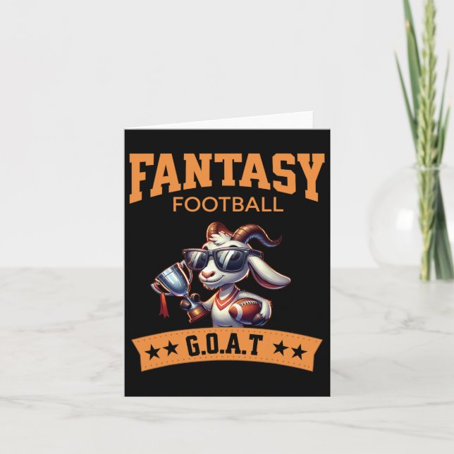 Tarjeta Campeón Divertido Cabra de Fútbol Fantasía  (Anverso)