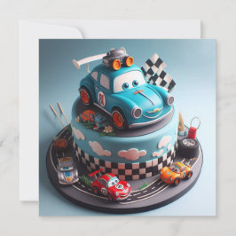 TARJETA CAMPEONATO DE FUTURO RACE CAR CHAMP NIÑOS CUMPLEAÑ