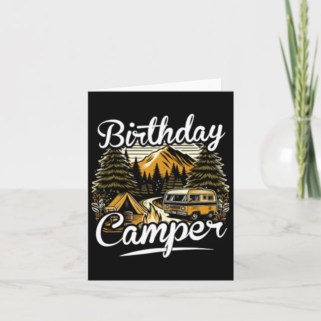 Tarjeta Camper Camping Cumpleaños (Anverso)