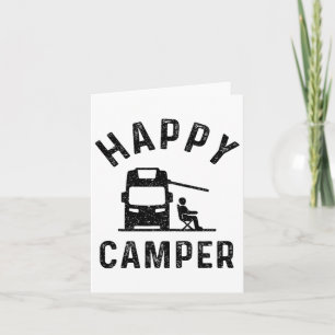 Tarjeta Camper feliz con Rv de motor-hogar