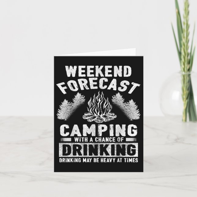 Tarjeta Camper Fun Weekend Forecast Camping Con Posibilida (Anverso)