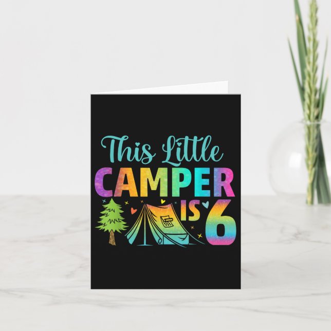 Tarjeta Camper Kids Cumpleaños 6 años Camping 6º B-day (Anverso)