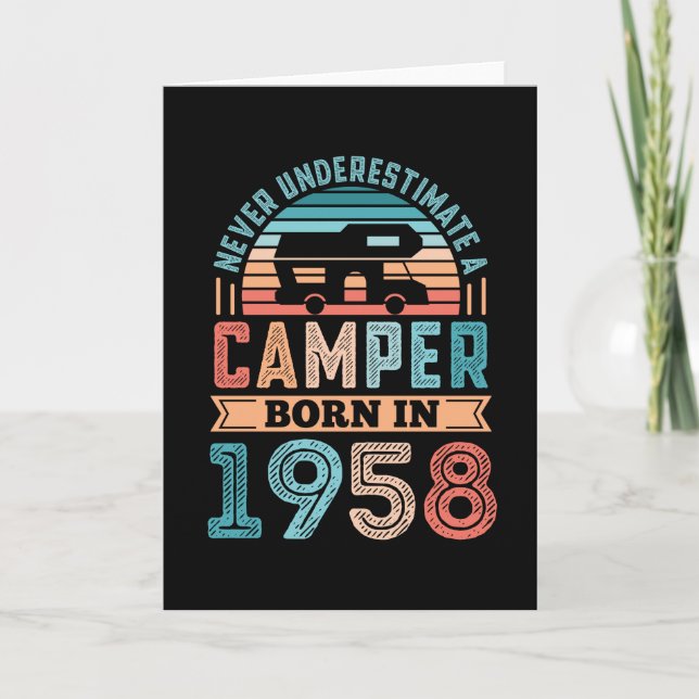 Tarjeta Camper nacido en 1958 70th Birthday Gift RV Campin (Anverso)