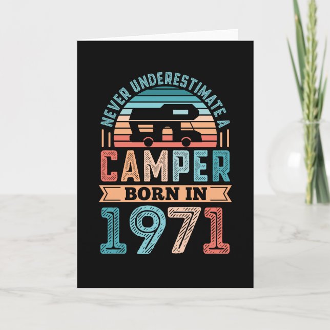 Tarjeta Camper nacido en 1971 50 cumpleaños Regalo RV Camp (Anverso)