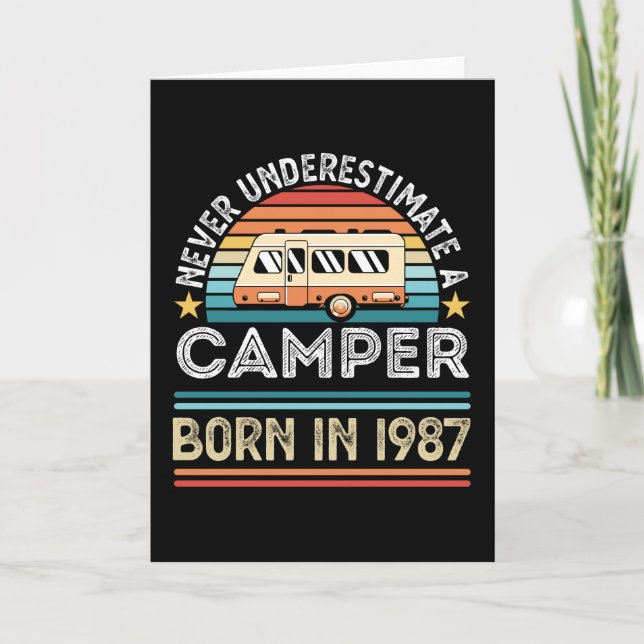 Tarjeta Camper nacido en 1987 40º Nacimiento de camping re (Anverso)