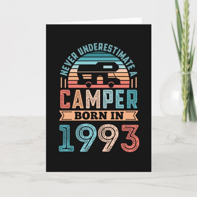 Tarjeta Camper nacido en 1993 30º cumpleaños Regalo RV Cam (Anverso)