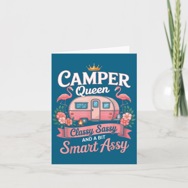 Tarjeta Camper Queen Cly Sy Smart Y Camng Rv Women  (Anverso)