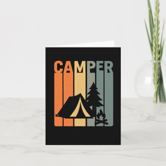 Tarjeta Camper Retro Gracioso Camping Cañón de Fuego Pine  (Anverso)