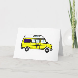 Tarjeta Campervan amarillo