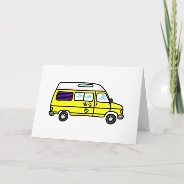 Tarjeta Campervan amarillo (Anverso)