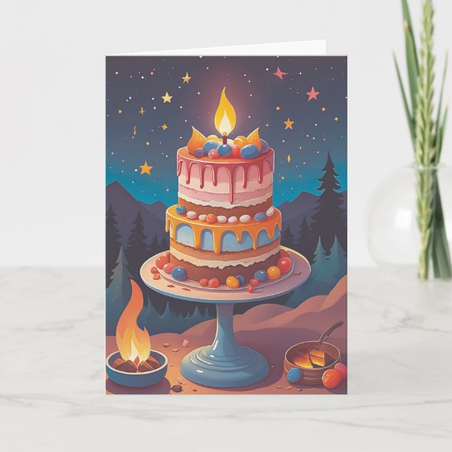 Tarjeta Campfire Birthday Bliss (Anverso)