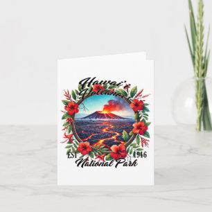 Tarjeta Campin Parque nacional de los Volcanes Hawái Retro