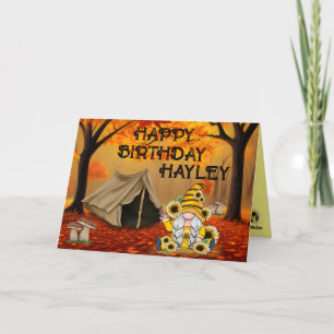 Tarjeta Camping Birthday Gnome