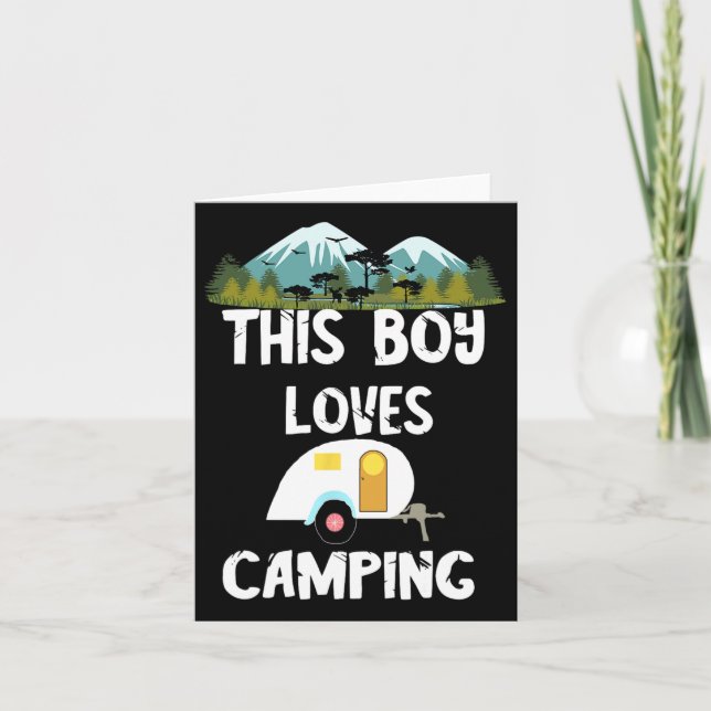 Tarjeta Camping Boy Camp Camper Camping Adventures Camping (Anverso)