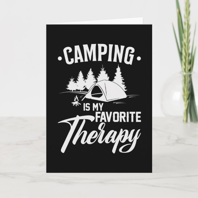 Tarjeta Camping Camp Camper Campfire Idea divertida de reg (Anverso)