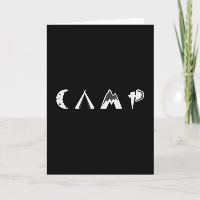 Tarjeta Camping Camper Camp Campfire Idea divertida de reg (Anverso)