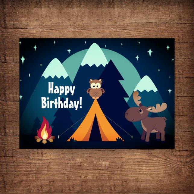 Tarjeta Camping, carpas, animales de la montaña Woodland C (Subido por el creador)