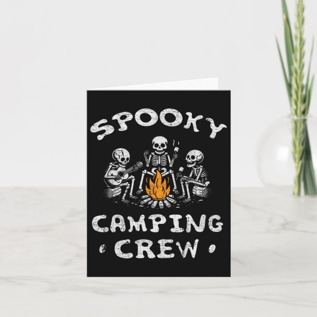 Tarjeta Camping Crew Halloween Camping Skeleton Campsite (Anverso)